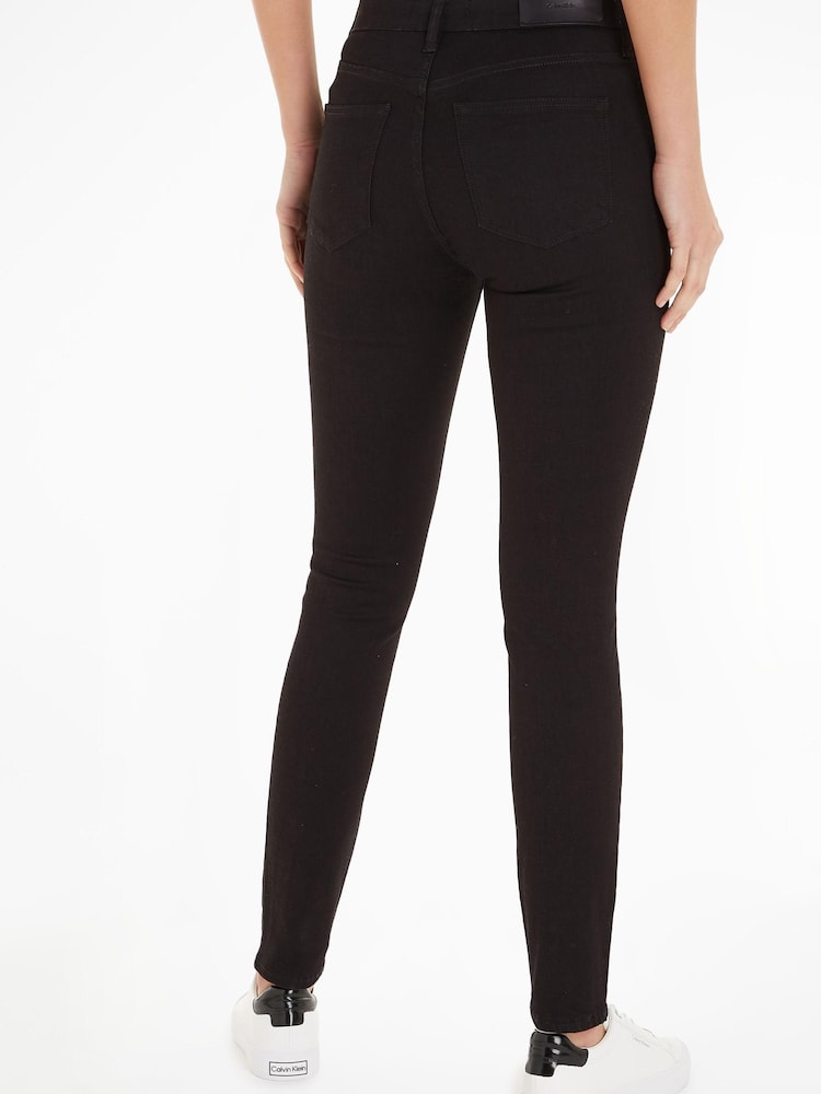 Calvin Klein High Rise Skinny Black Jeans - Image 2 of 6