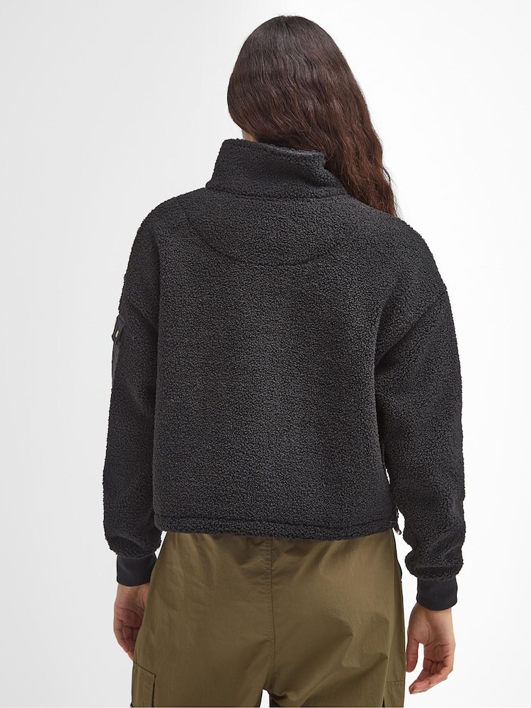 Barbour® International Callie Fleece Bomber Black Jacket - Image 2 of 7