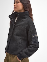 Barbour® International Callie Fleece Bomber Black Jacket - Image 4 of 7