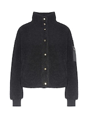 Barbour® International Callie Fleece Bomber Black Jacket - Image 6 of 7