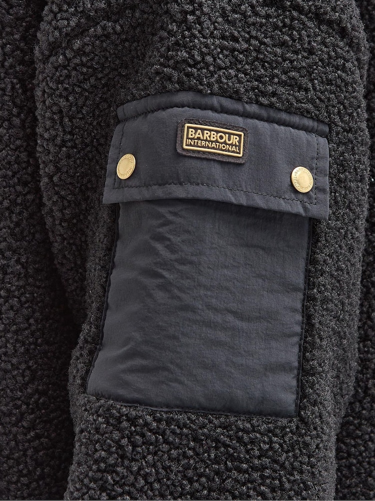 Barbour® International Callie Fleece Bomber Black Jacket - Image 7 of 7