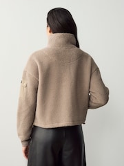 Barbour® International Callie Fleece Bomber Black Jacket - Image 2 of 7