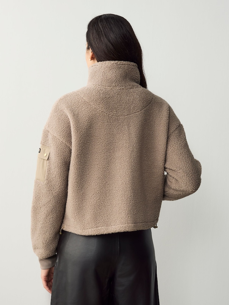 Barbour® International Callie Fleece Bomber Black Jacket - Image 2 of 7