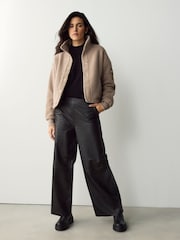 Barbour® International Callie Fleece Bomber Black Jacket - Image 3 of 7