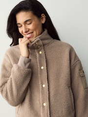 Barbour® International Callie Fleece Bomber Black Jacket - Image 5 of 7