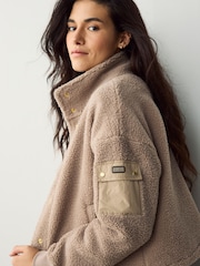Barbour® International Callie Fleece Bomber Black Jacket - Image 6 of 7