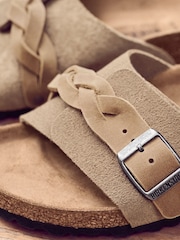 Birkenstock Natural Oita Suede Braided Sandals - Image 3 of 4