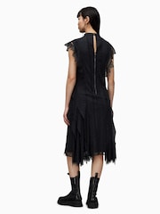 AllSaints Black Lace Freya Dress - Image 6 of 7