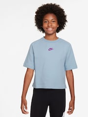 Синий - Nike Sportswear Short-Sleeve Top - Изображение 1 из 3