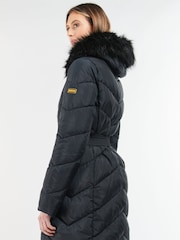 Barbour® International East Moor Longline Chevron Quilt Black Jacket - Image 6 of 13
