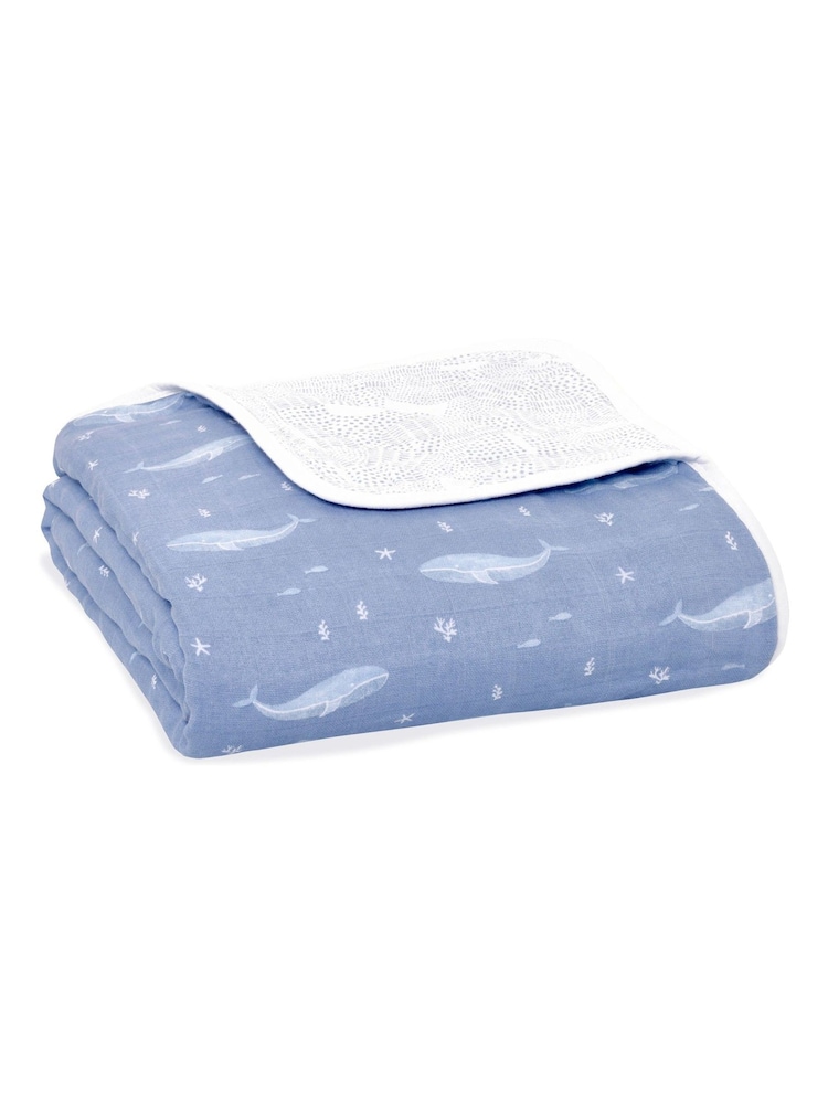 aden + anais Blue Animal Kingdom Cotton Muslin Dream Blanket - Image 1 of 2 aden + anais Blue Animal Kingdom Cotton Muslin Dream Blanket - Image 1 of 2