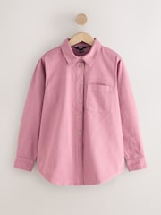 Dark Pink Relaxed Fit Long Sleeve Denim Shirt - Image 6 of 8