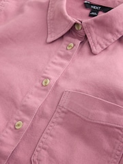 Dark Pink Relaxed Fit Long Sleeve Denim Shirt - Image 7 of 8