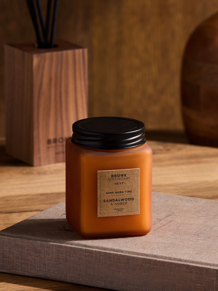 Orange Bronx Sandalwood and Amber Single Wick Fragranced Candle - Image 2 of 4