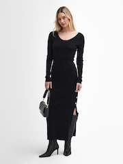 Barbour® International Laia Knitted Midi Black Dress - Image 1 of 7