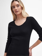 Barbour® International Laia Knitted Midi Black Dress - Image 3 of 7