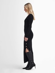 Barbour® International Laia Knitted Midi Black Dress - Image 6 of 7