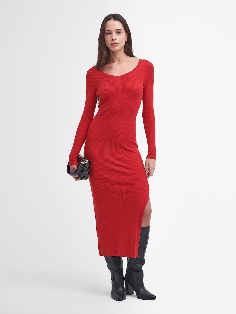 Barbour® International Laia Knitted Midi Black Dress - Image 1 of 7