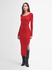 Barbour® International Laia Knitted Midi Black Dress - Image 2 of 7