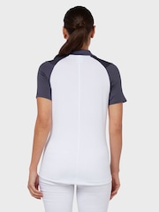 Callaway Apparel Ladies White Texture Floral Polo Shirt - Image 2 of 6