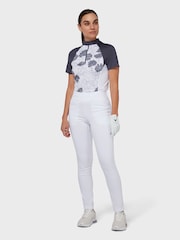 Callaway Apparel Ladies White Texture Floral Polo Shirt - Image 3 of 6