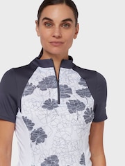 Callaway Apparel Ladies White Texture Floral Polo Shirt - Image 4 of 6