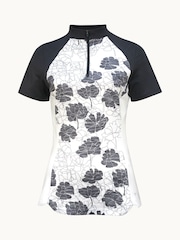 Callaway Apparel Ladies White Texture Floral Polo Shirt - Image 5 of 6