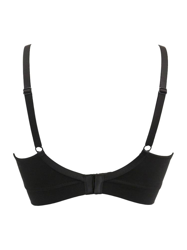 Pour Moi Black Love to Lounge Cotton Non Wired Bra - Image 4 of 4