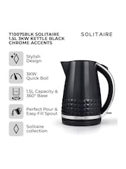 Tower Black Solitaire 1.5L 3KW Kettle - Image 2 of 8