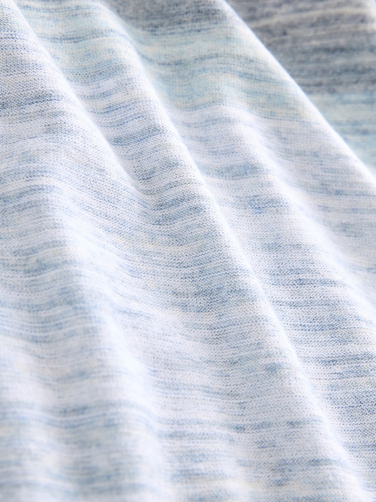 Blue Regular Space Dye Knitted Crew Neck T-Shirt - Image 7 of 7