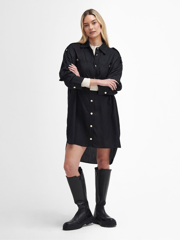 أسود - فستان عملي بتصميم قميص Christa من Barbour® International - صورة 2 من 8