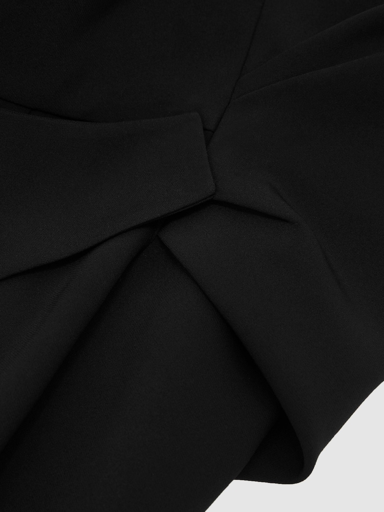 Reiss Black Dasha Structured Strapless Midi Dress - Image 7 of 7