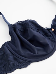 Navy Blue DD+ Minimiser Full Cup Bra - Image 5 of 5