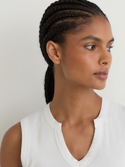Reiss White Thena Knitted Vest - Image 1 of 6