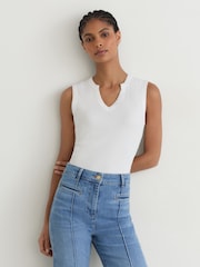 Reiss White Thena Knitted Vest - Image 3 of 6
