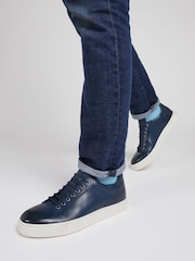 Jones Bootmaker Mens Simon Leather Trainers - Image 1 of 6