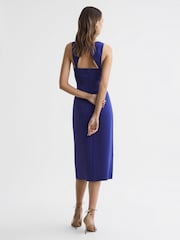 Reiss Purple Pia Petite Bodycon Cut-Out Midi Dress - Image 4 of 5