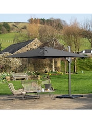 Pacific Grey Taupe Garden Challenger T2 3.5 x 2.6m Oblong Anthracite Parasol - Image 1 of 7