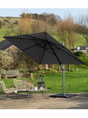 Pacific Grey Taupe Garden Challenger T2 3.5 x 2.6m Oblong Anthracite Parasol - Image 2 of 7