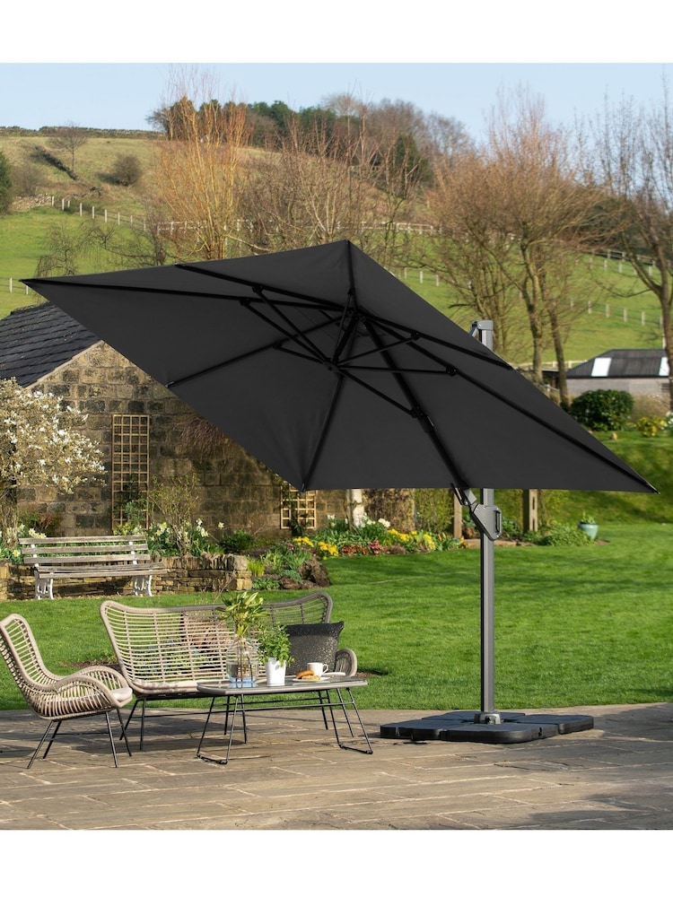 Pacific Grey Taupe Garden Challenger T2 3.5 x 2.6m Oblong Anthracite Parasol - Image 2 of 7