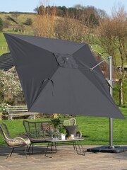 Pacific Grey Taupe Garden Challenger T2 3.5 x 2.6m Oblong Anthracite Parasol - Image 3 of 7