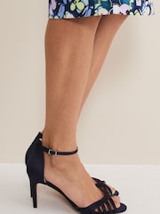 Phase Eight Blue Satin Strappy Heeled Sandals - Image 2 of 7