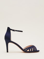 Phase Eight Blue Satin Strappy Heeled Sandals - Image 4 of 7
