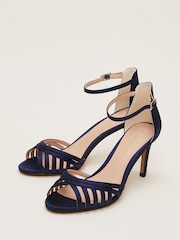 Phase Eight Blue Satin Strappy Heeled Sandals - Image 5 of 7
