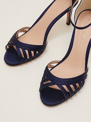 Phase Eight Blue Satin Strappy Heeled Sandals - Image 6 of 7
