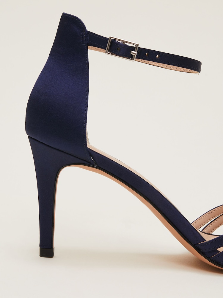 Phase Eight Blue Satin Strappy Heeled Sandals - Image 7 of 7