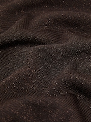 Reiss Chocolate Brown Pammy Wool-Blend Metallic-Knit V-Neck Jumper - Image 7 of 7