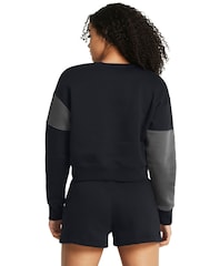 Under Armour Black Essential Fleece Crop Crew Sweatshirt - Image 2 of 5