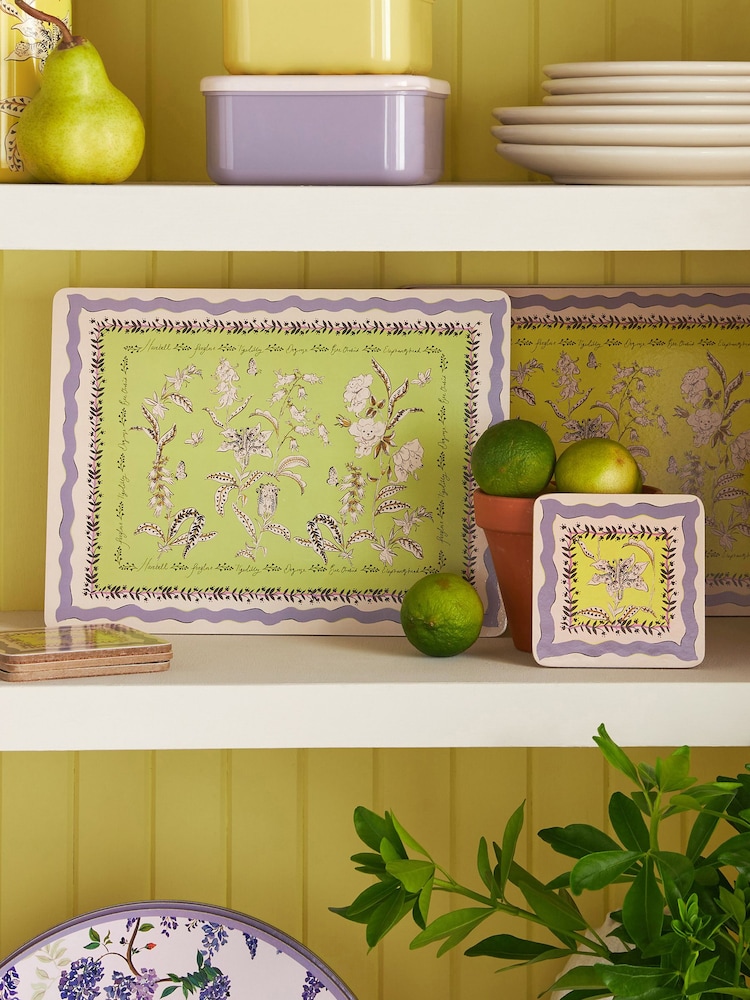Cath Kidston Set of 4 Green Placemat & Coasters - Image 1 of 4