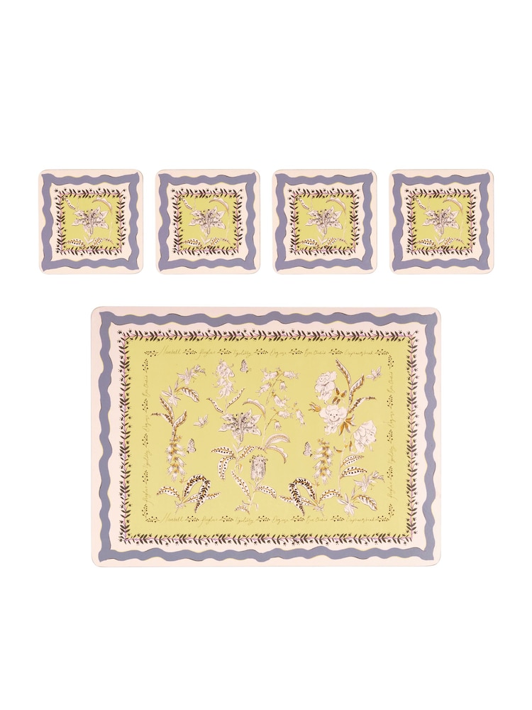 Cath Kidston Set of 4 Green Placemat & Coasters - Image 2 of 4